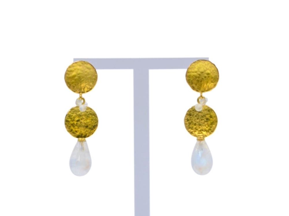 Boucles d’oreilles en or et pierres de lune