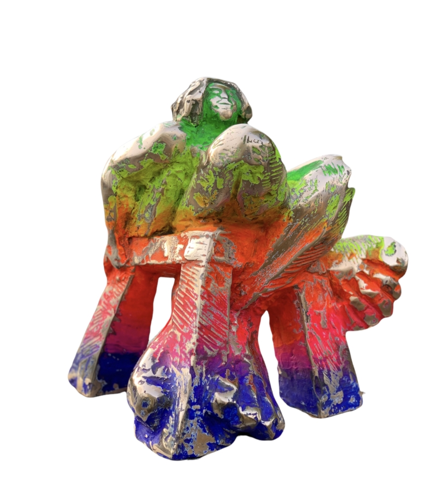Jörg W. SCHIRMER - Mädchen mit Stuhl (Bronze) H 24,7 cm