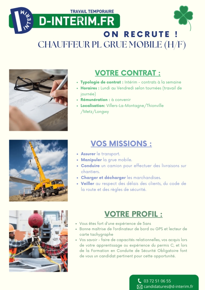 CHAUFFEUR PL GRUE MOBILE (H/F)