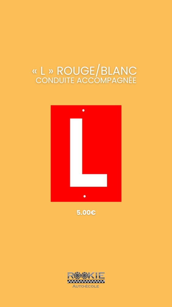 « L » Red/White Accompanied driving