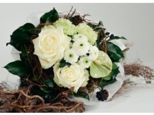 Bouquet mixte en blanc