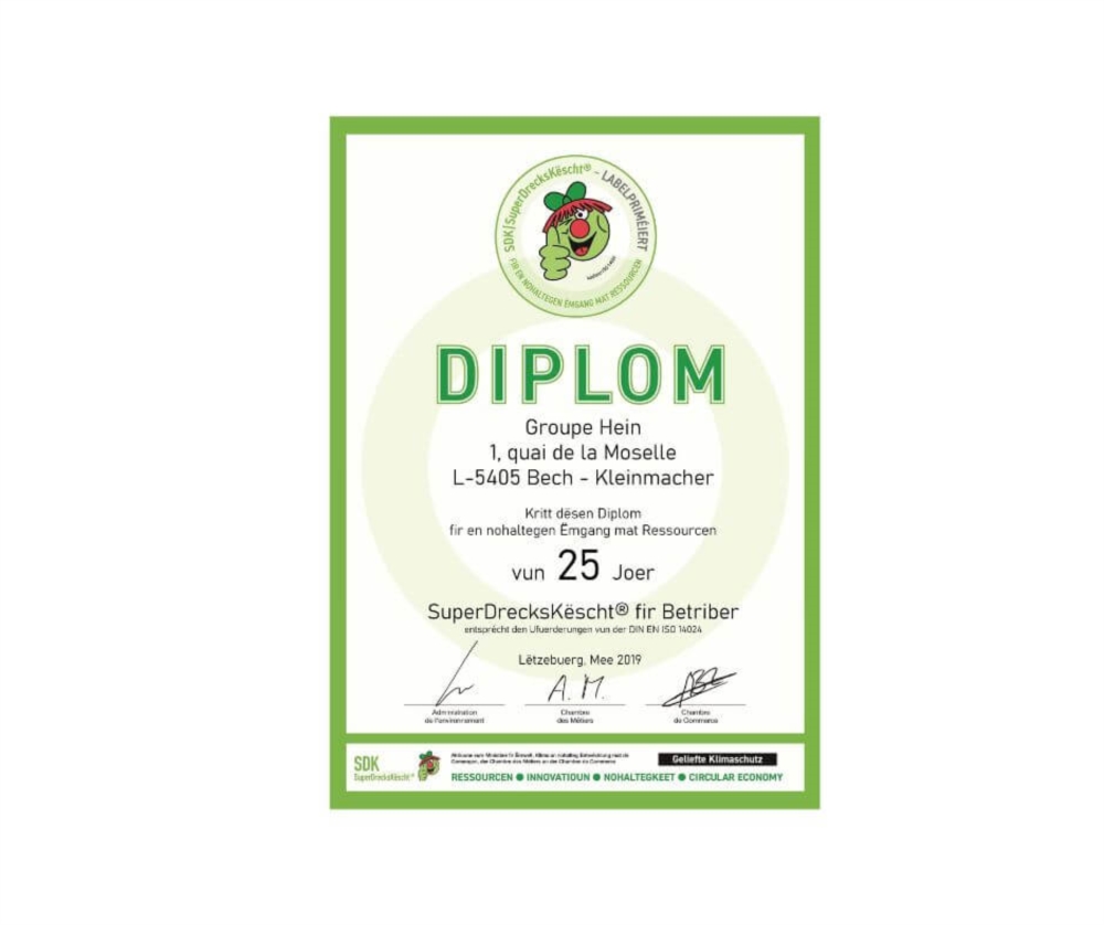 Diplom - SuperdrecksKëscht fir Betriber