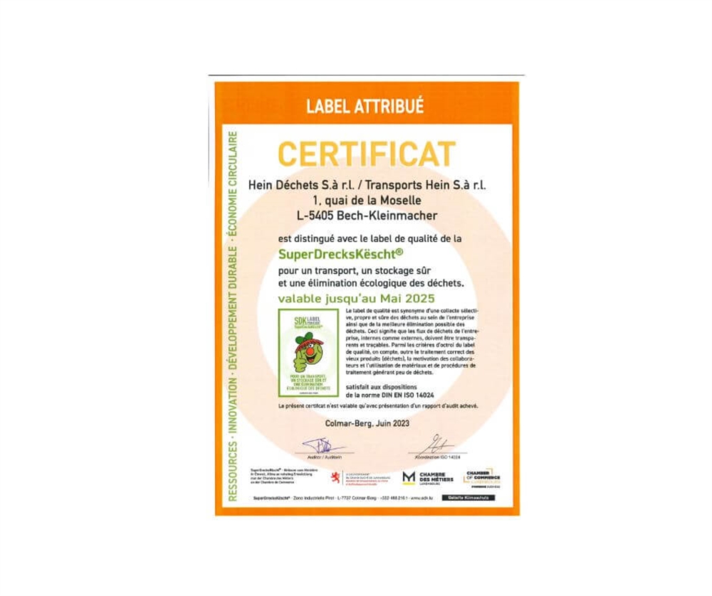 Certificat_Label de qualité