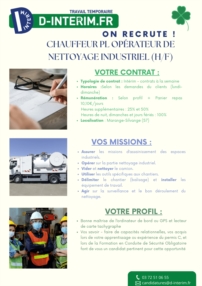 CHAUFFEUR PL OPERATEUR DE NETTOYAGE INDUSTRIEL (H/F)