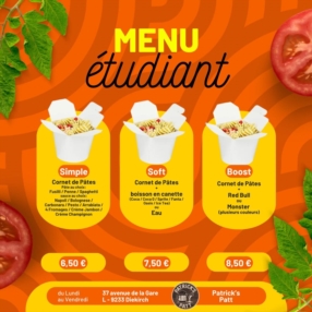 Menu étudiant 
