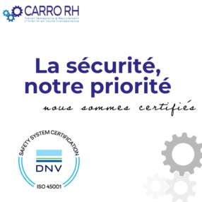 Nous sommes certifiés ISO 45001 !