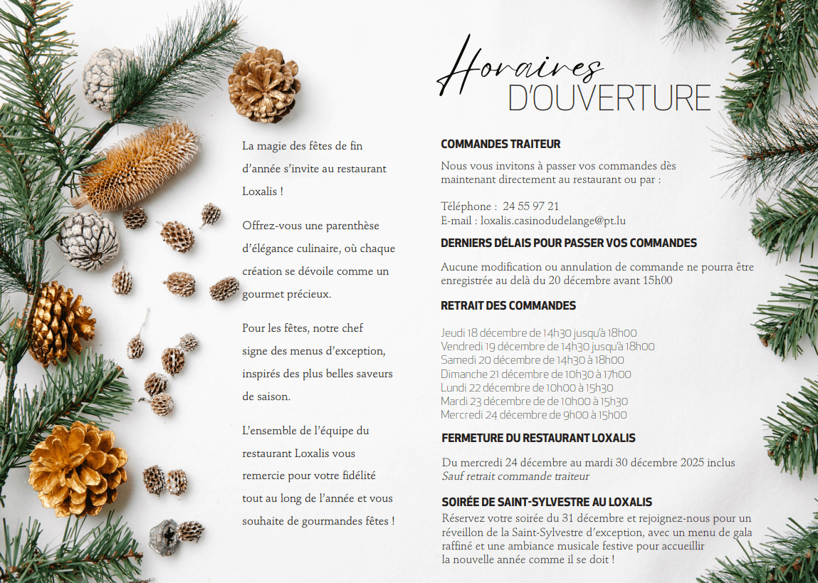 Fêtes de fin d'année 2