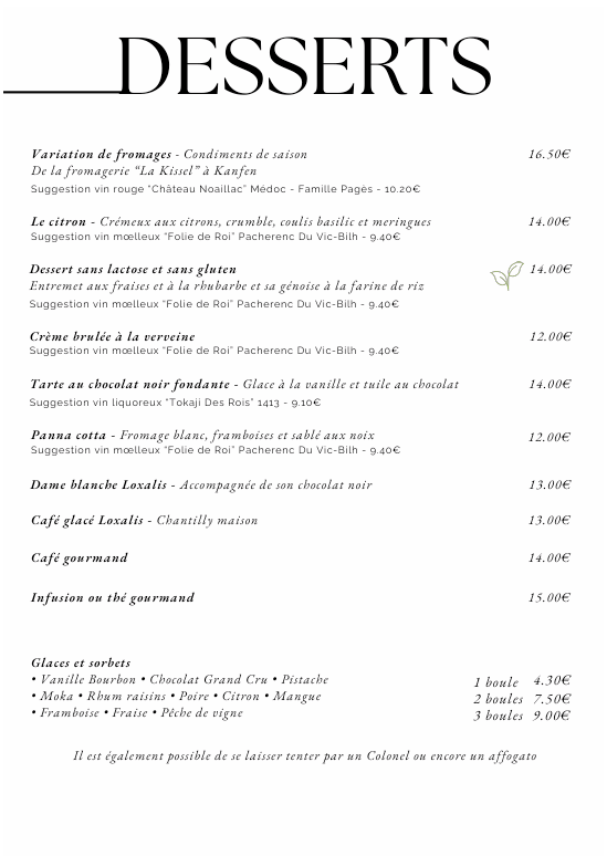 Desserts