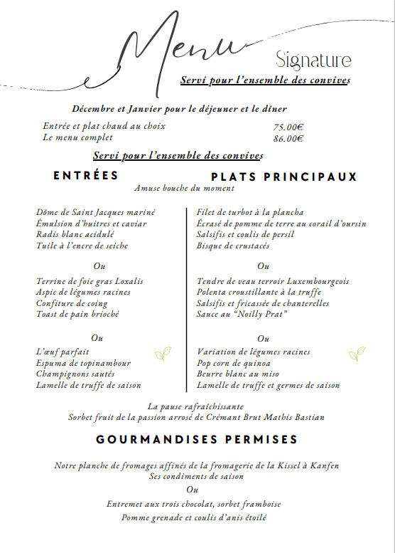 Menu Signature