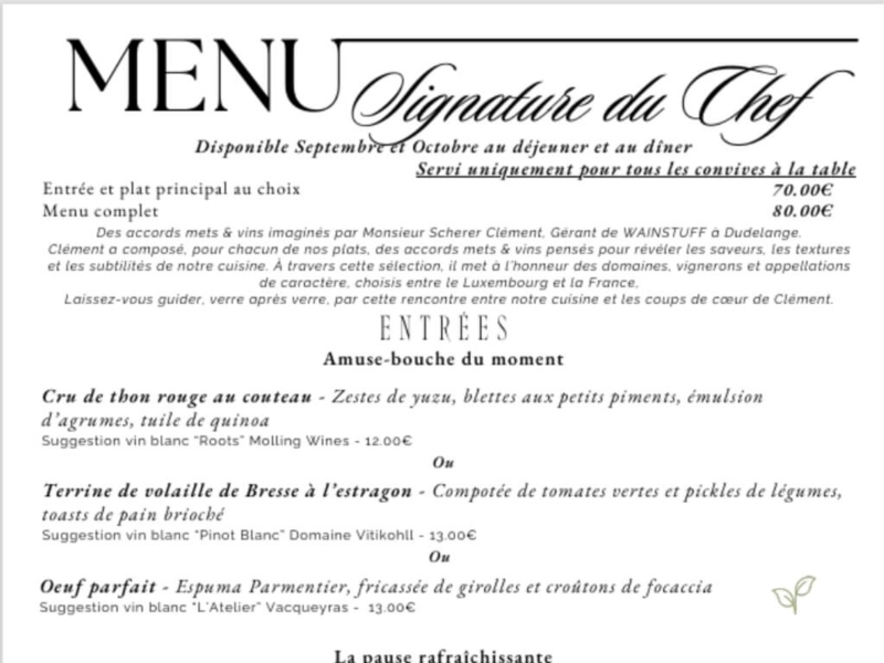 Menu Signature