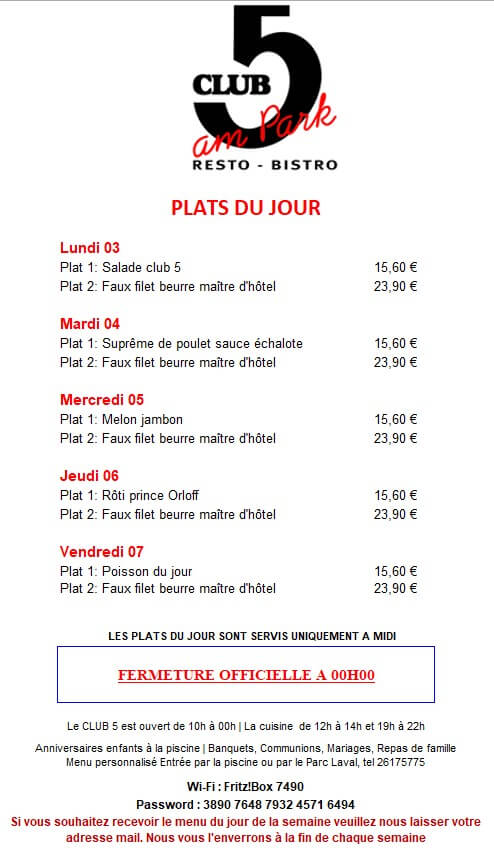 Plats du Jour