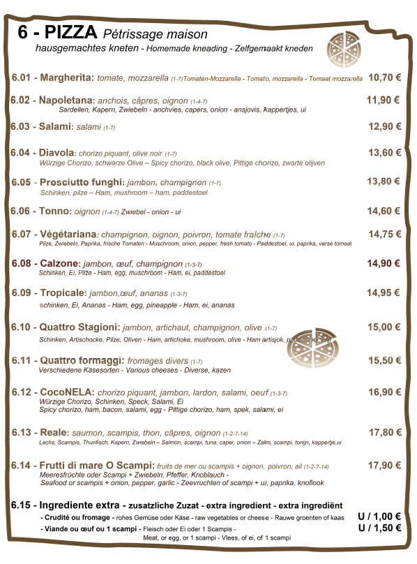 Carte MENU 5