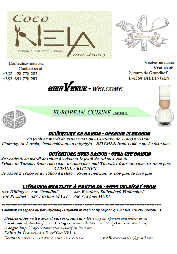 Carte MENU 1