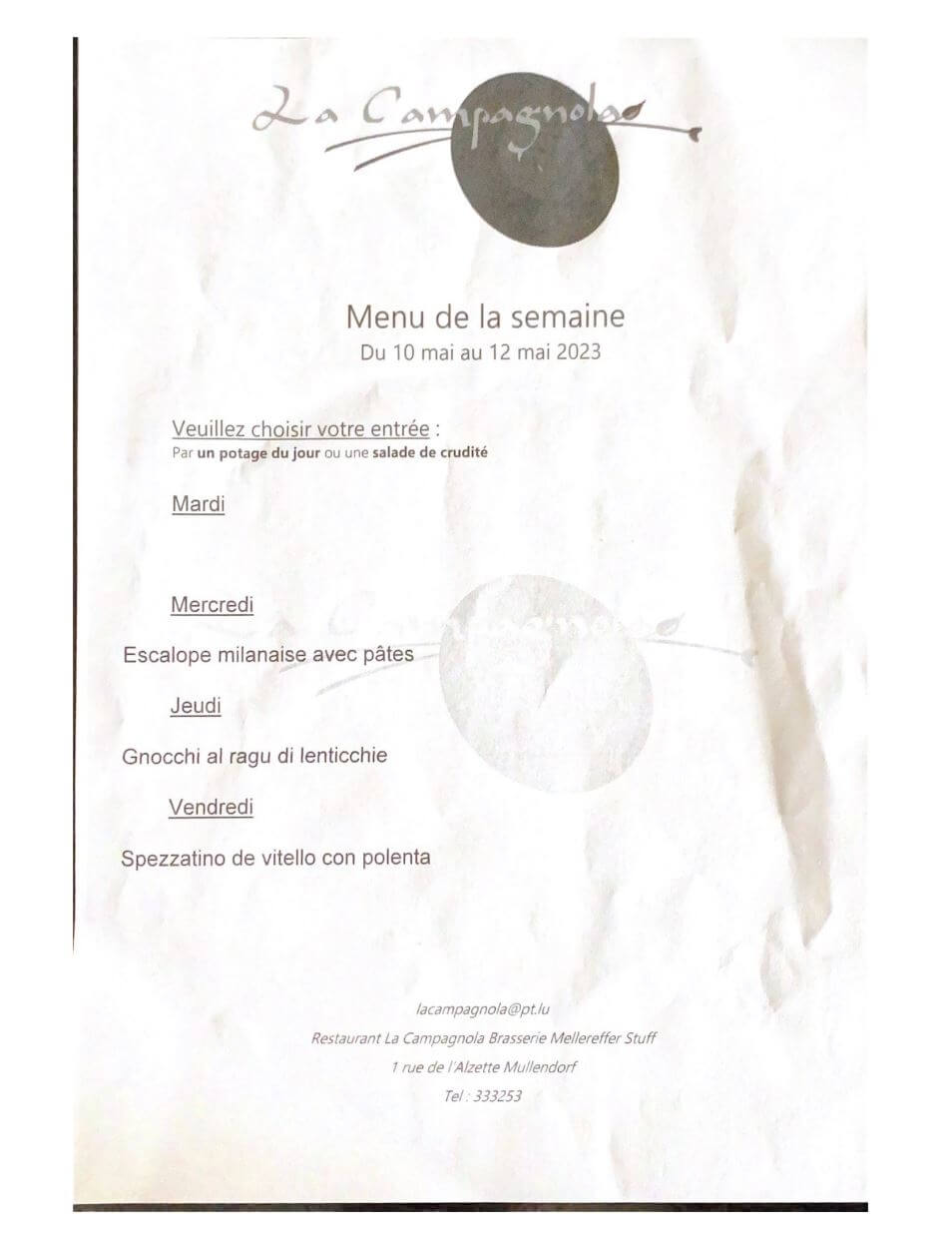 Menu Carte 1