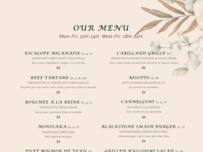 Carte - Menu