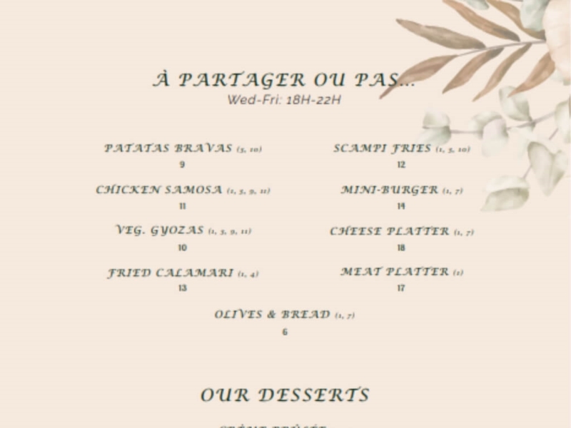 Carte - Menu