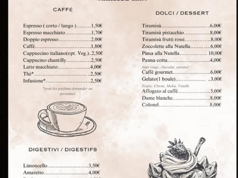 Desserts/Café/Digestifs