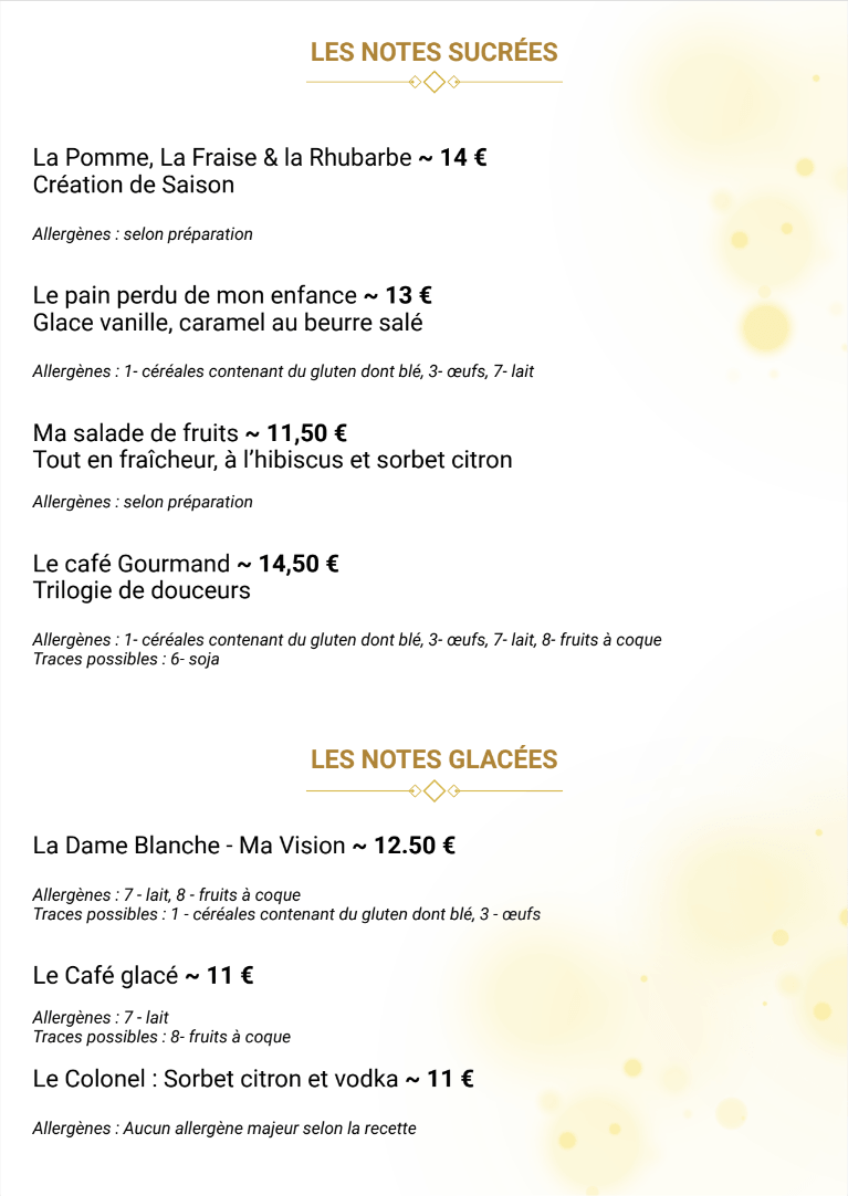 Notes sucrées et glacées