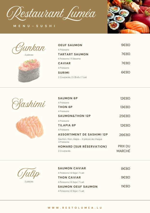Menu Sushi